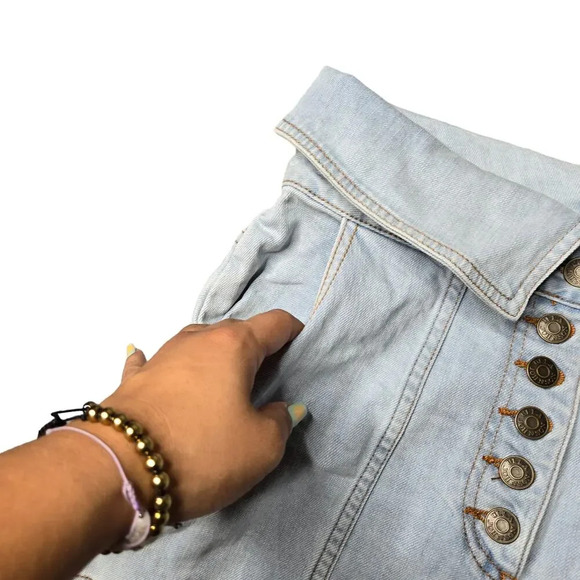 Ulla Johnson Kase Button-Front Foldover Shorts - Picture 3 of 10